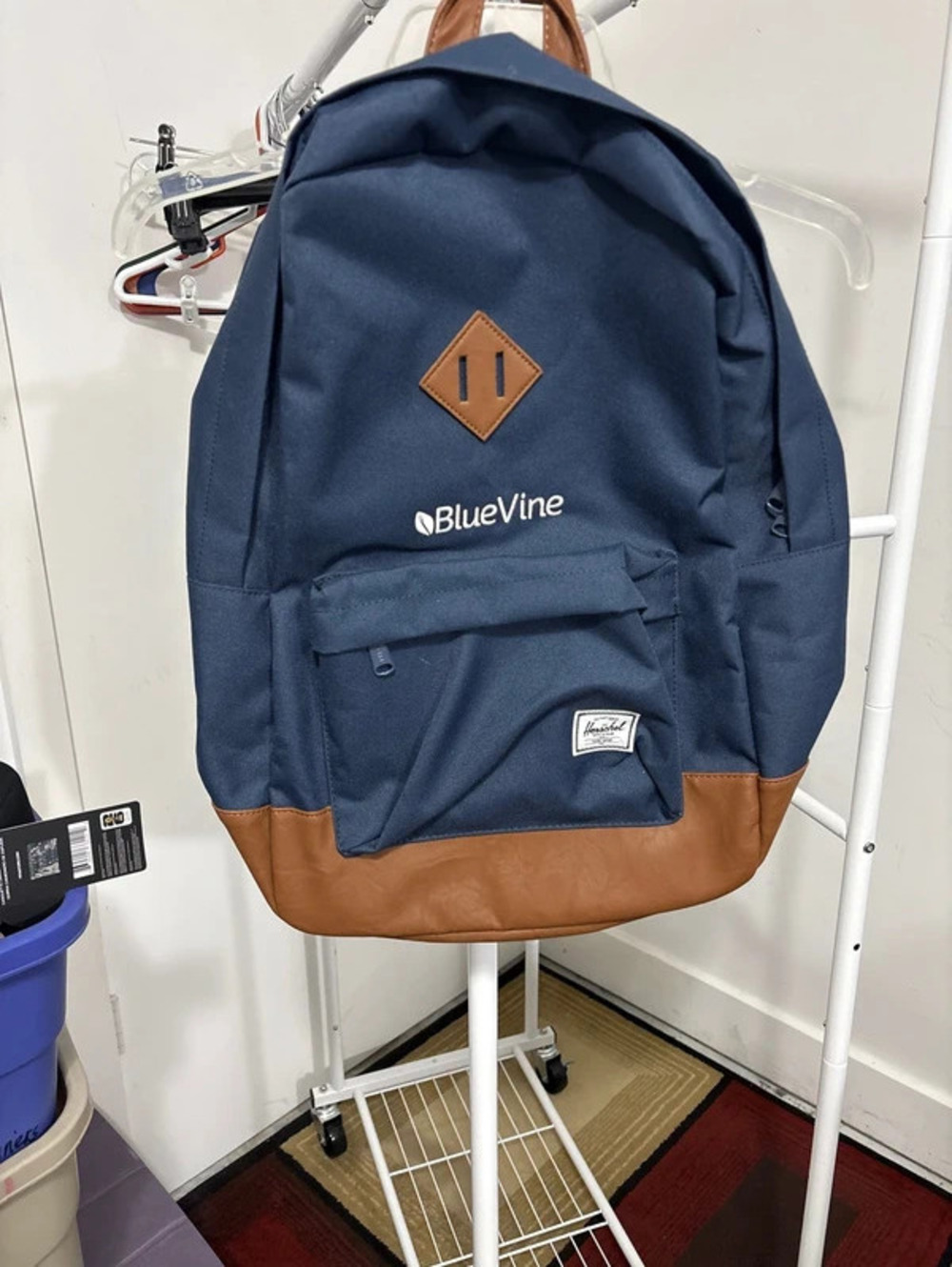 Herschel supply company 15” backpack NWT Navy brown leather